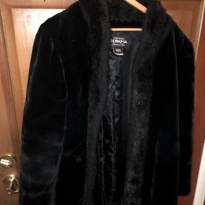 Black Faux Mink Olympia Vintage Women’s Coat Size L